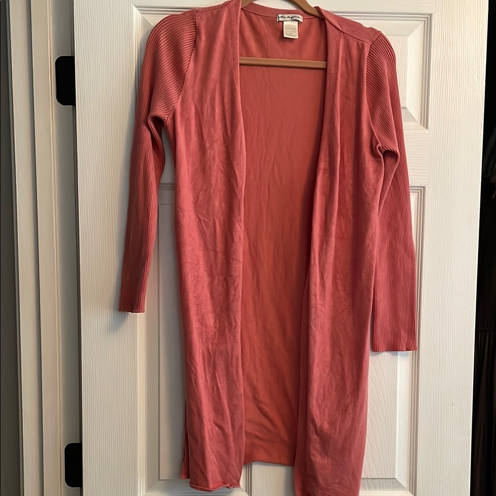 Coral Long Sleeve Open Cardigan